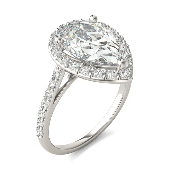 Pear Joy Halo Engagement Ring