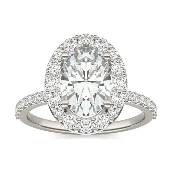 Elongated Oval Elevated Halo Engagement Ring