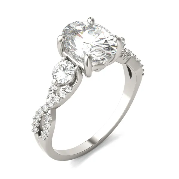 Oval Twisted Accented Three-Stone