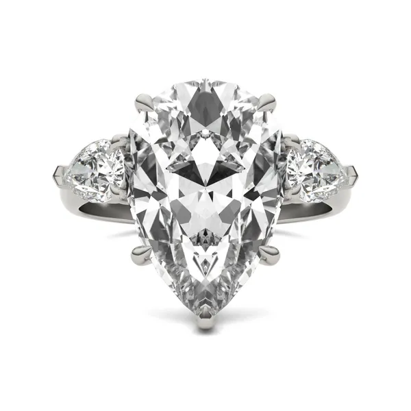 Pear Solstice Three-Stone Exotic Engagement Ring