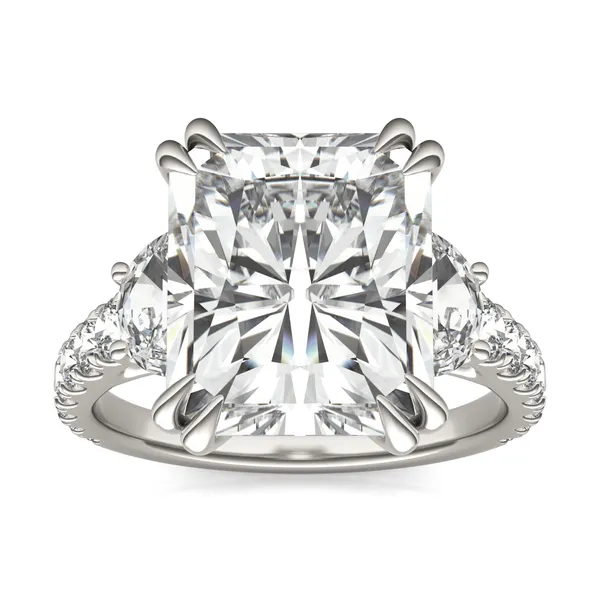 Radiant Solstice Accented Three-Stone Exotic Engagement Ring