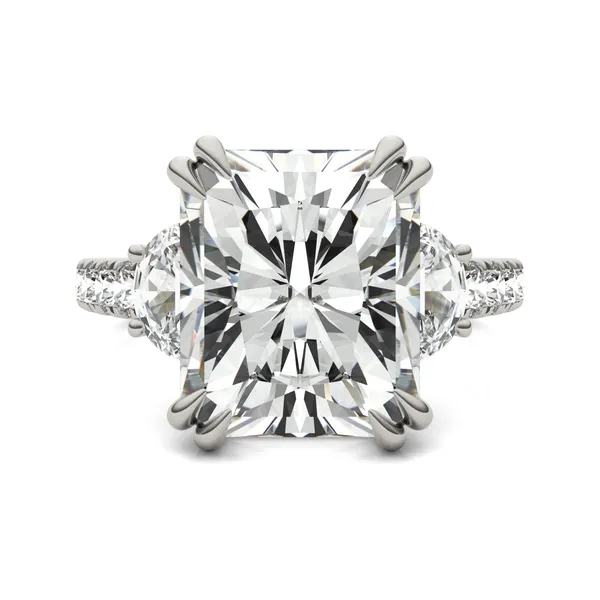 Radiant Solstice Accented Three-Stone Exotic Engagement Ring