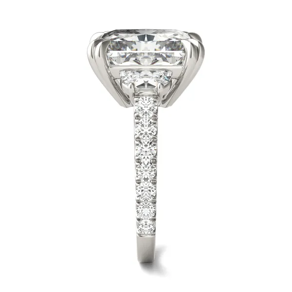 Radiant Solstice Accented Three-Stone Exotic Engagement Ring