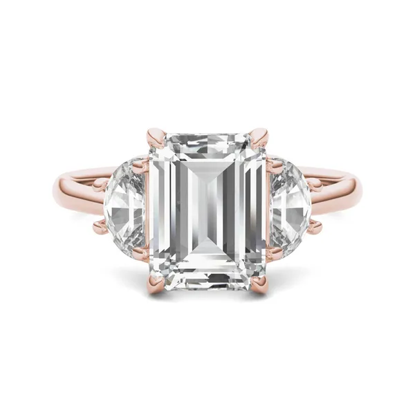 Emerald Signature Half Moon Three-Stone Engagement Ring