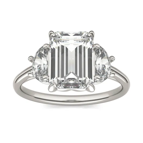 Emerald Signature Half Moon Three-Stone Engagement Ring