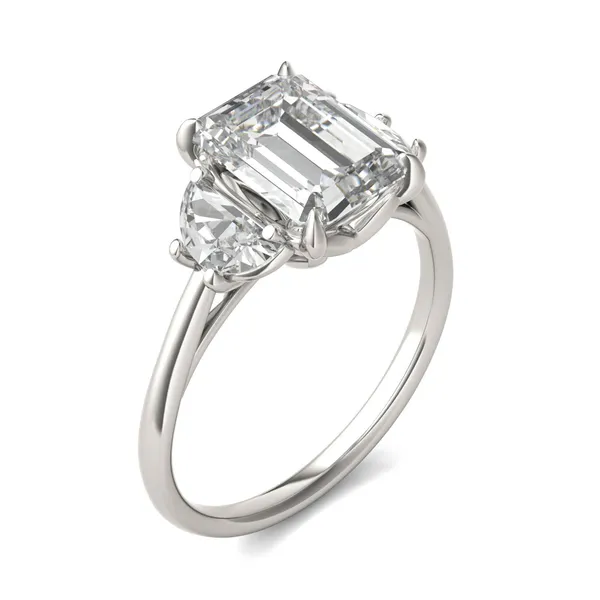 Emerald Signature Half Moon Three-Stone Engagement Ring