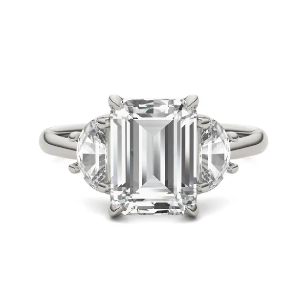 Emerald Signature Half Moon Three-Stone Engagement Ring