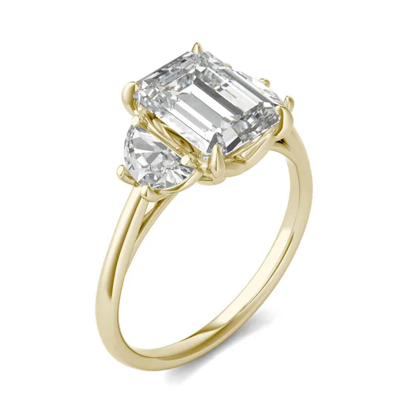 Emerald Signature Half Moon Three-Stone Engagement Ring