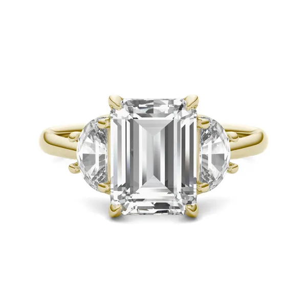 Emerald Signature Half Moon Three-Stone Engagement Ring