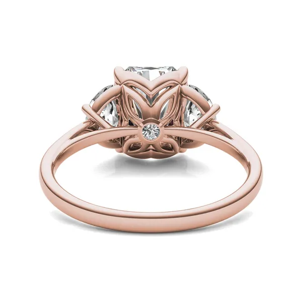 Radiant Signature Half Moon Three-Stone Engagement Ring