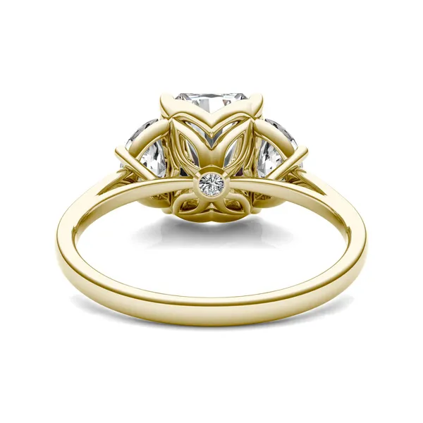 Radiant Signature Half Moon Three-Stone Engagement Ring