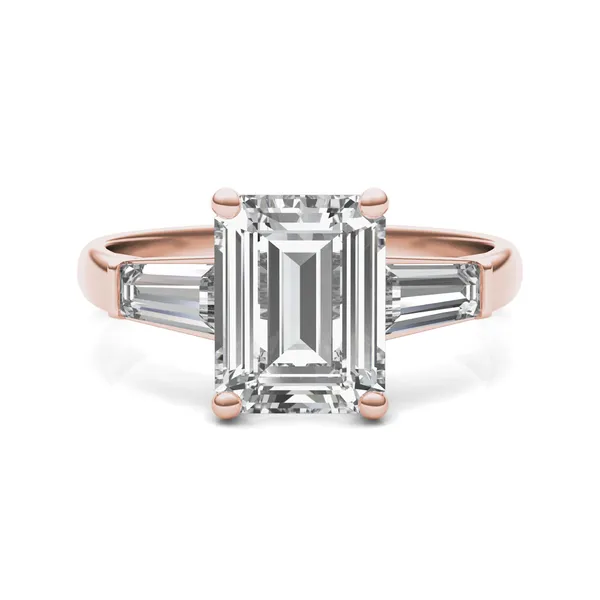 Emerald Signature Tapered Baguette Three-Stone Engagement Ring