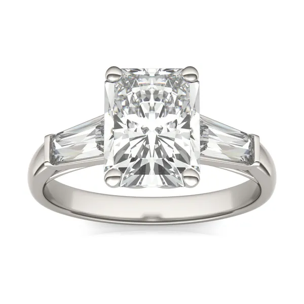 Radiant Signature Tapered Baguette Three-Stone Engagement Ring
