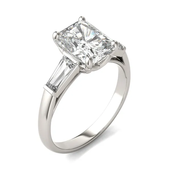 Radiant Signature Tapered Baguette Three-Stone Engagement Ring
