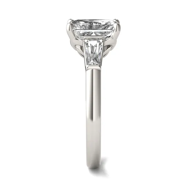 Radiant Signature Tapered Baguette Three-Stone Engagement Ring