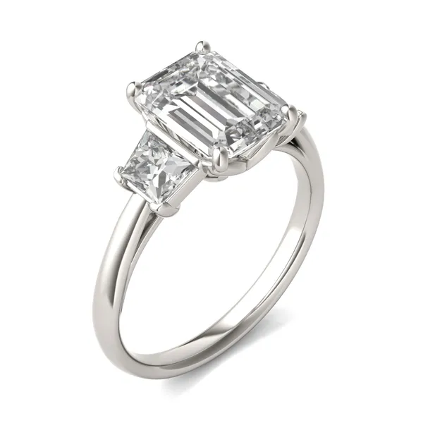 Emerald Signature Trapazoid Three-Stone Engagement Ring