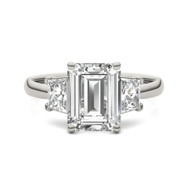 Emerald Signature Trapazoid Three-Stone Engagement Ring