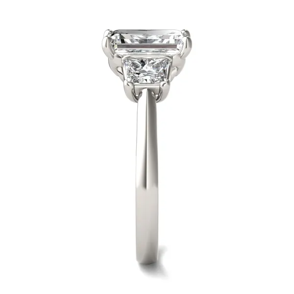 Emerald Signature Trapazoid Three-Stone Engagement Ring