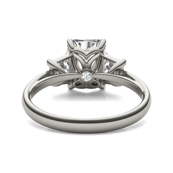 Radiant Signature Trapazoid Three-Stone Engagement Ring
