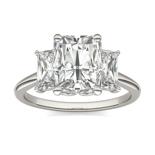 Radiant Signature Baguette Three-Stone Engagement Ring