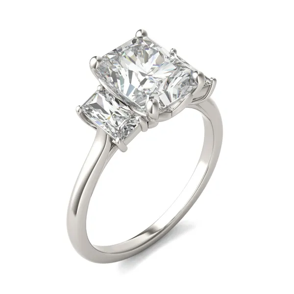 Radiant Signature Baguette Three-Stone Engagement Ring