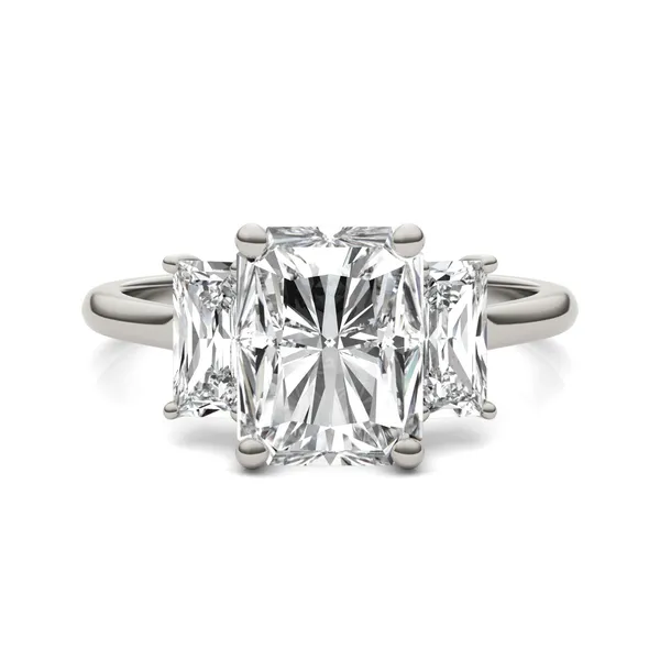 Radiant Signature Baguette Three-Stone Engagement Ring