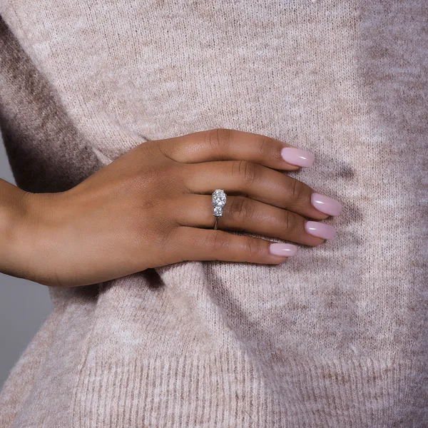 Cushion Trio Classic Engagement Ring