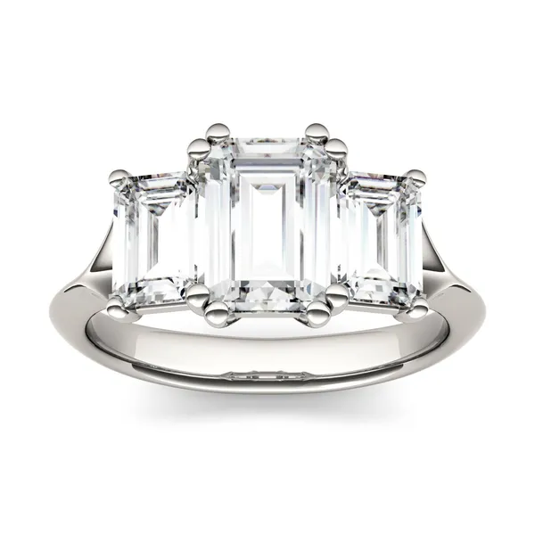 Emerald Trio Classic Engagement Ring