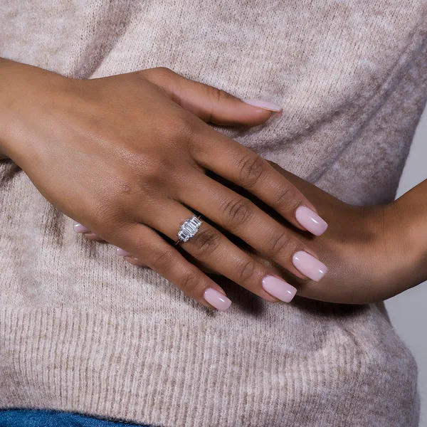 Emerald Trio Classic Engagement Ring