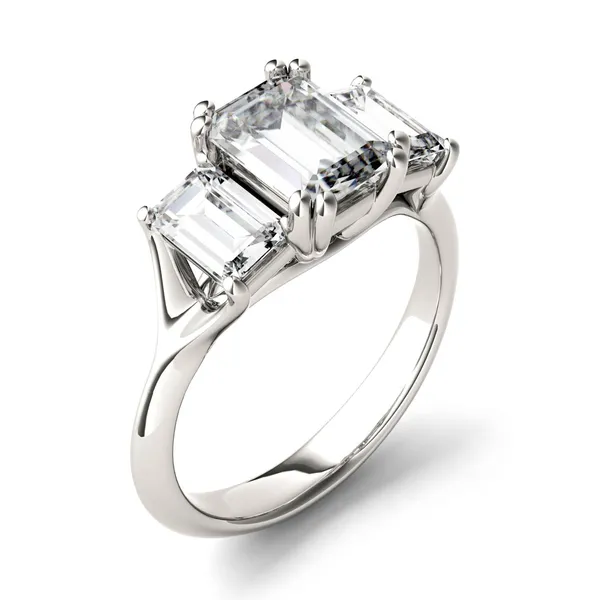 Emerald Trio Classic Engagement Ring
