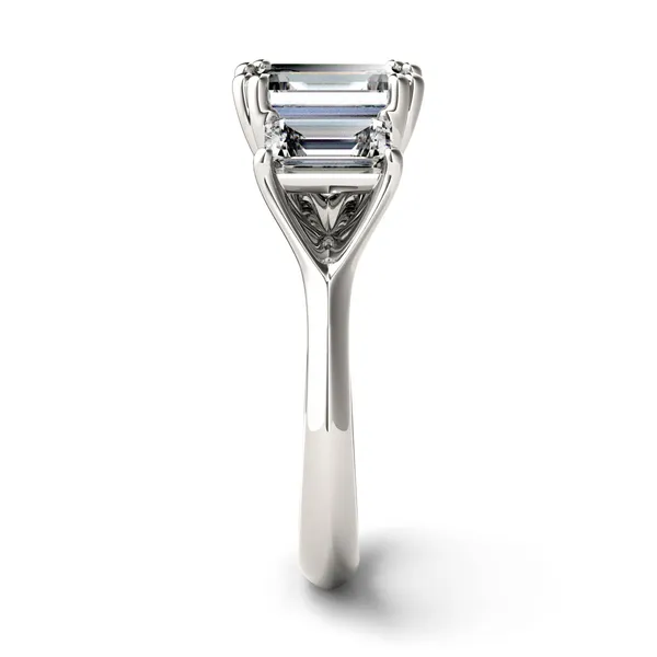 Emerald Trio Classic Engagement Ring