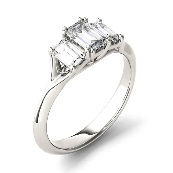 Emerald Trio Classic Engagement Ring