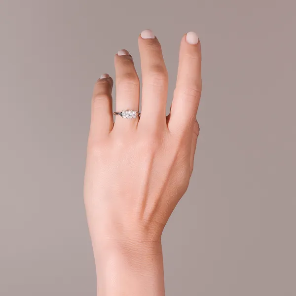Radiant Trio Classic Engagement Ring