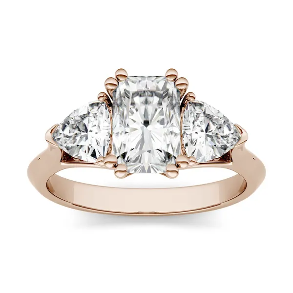 Radiant Traditional Trillion Three-Stone Engagement Ring