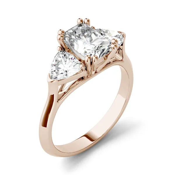 Radiant Traditional Trillion Three-Stone Engagement Ring