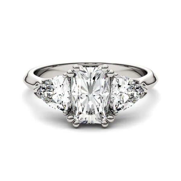 Radiant Traditional Trillion Three-Stone Engagement Ring