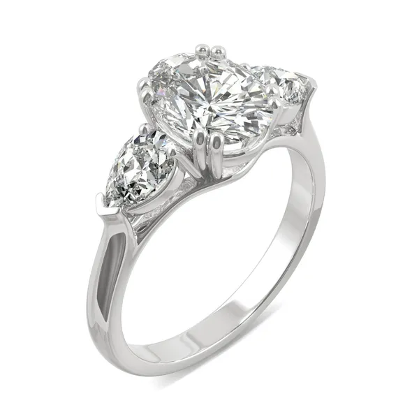 Oval Traditional Pear Three-Stone Engagement Ring