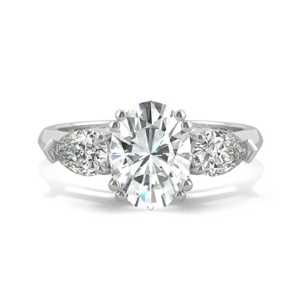 Oval Traditional Pear Three-Stone Engagement Ring