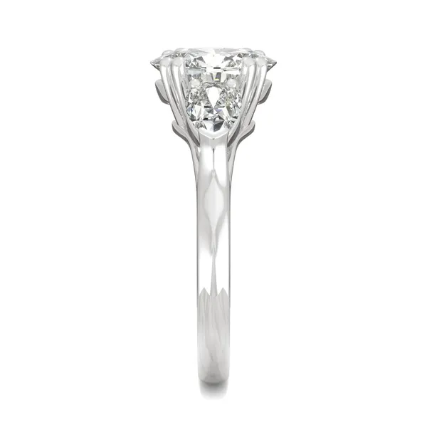 Oval Traditional Pear Three-Stone Engagement Ring