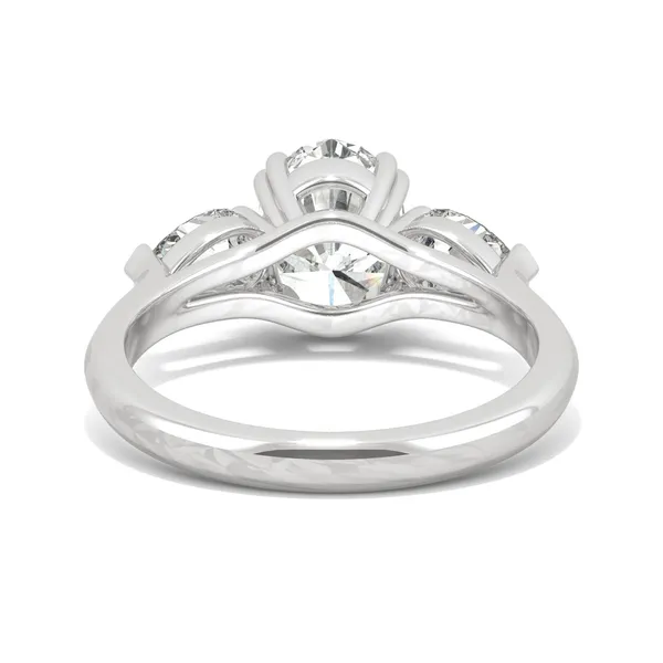 Oval Traditional Pear Three-Stone Engagement Ring