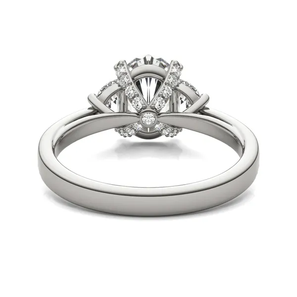 Oval Luxe Half Moon Three-Stone Engagement Ring