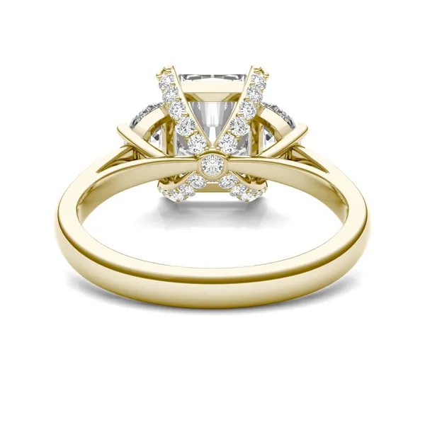 Radiant Luxe Half Moon Three-Stone Engagement Ring