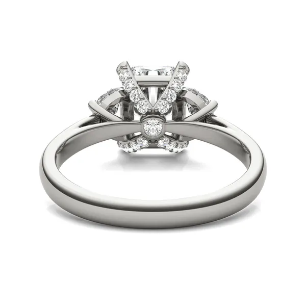 Radiant Luxe Half Moon Three-Stone Engagement Ring