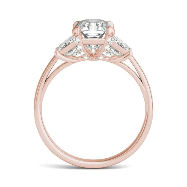 Radiant Luxe Trapezoid Three-Stone Engagement Ring