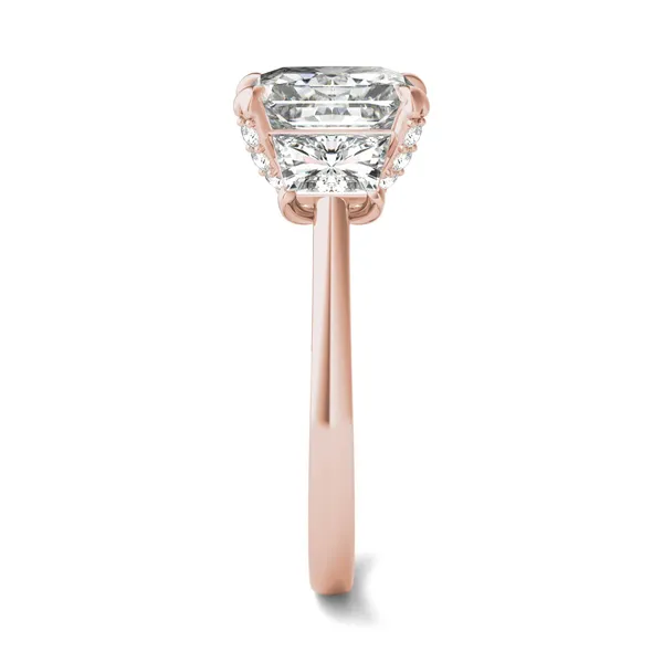 Radiant Luxe Trapezoid Three-Stone Engagement Ring