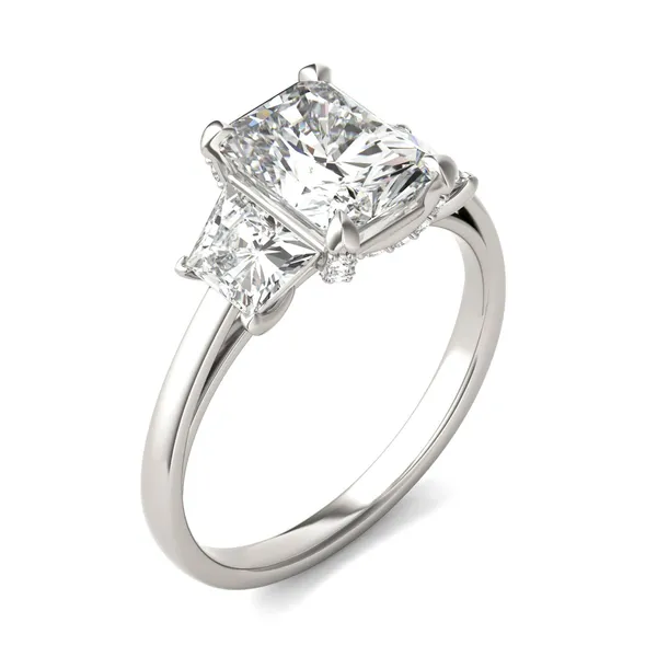 Radiant Luxe Trapezoid Three-Stone