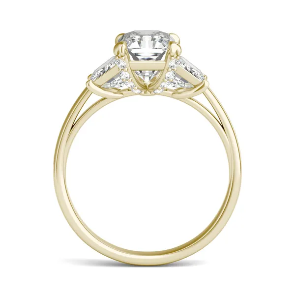 Radiant Luxe Trapezoid Three-Stone Engagement Ring
