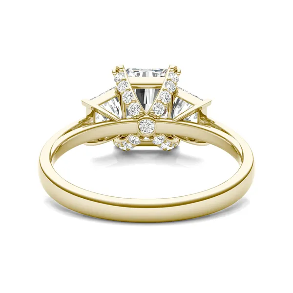 Radiant Luxe Trapezoid Three-Stone Engagement Ring