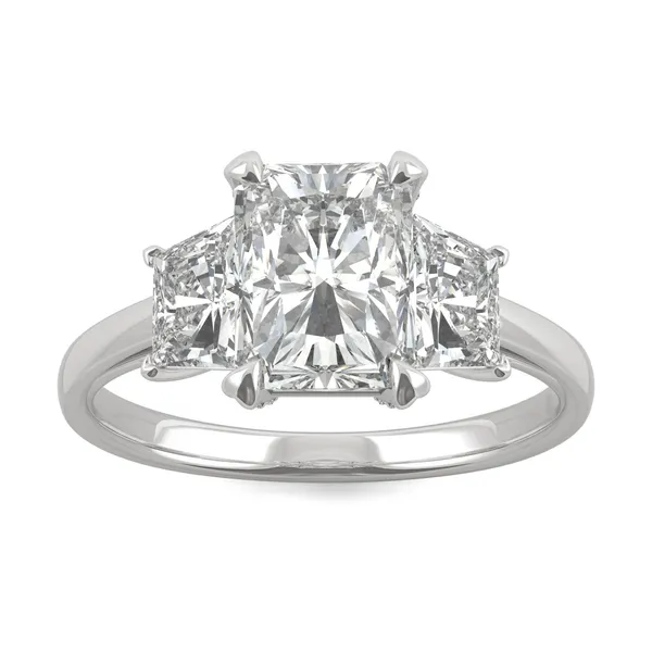 Radiant Luxe Trapezoid Three-Stone Engagement Ring