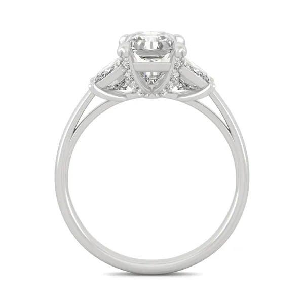 Radiant Luxe Trapezoid Three-Stone Engagement Ring